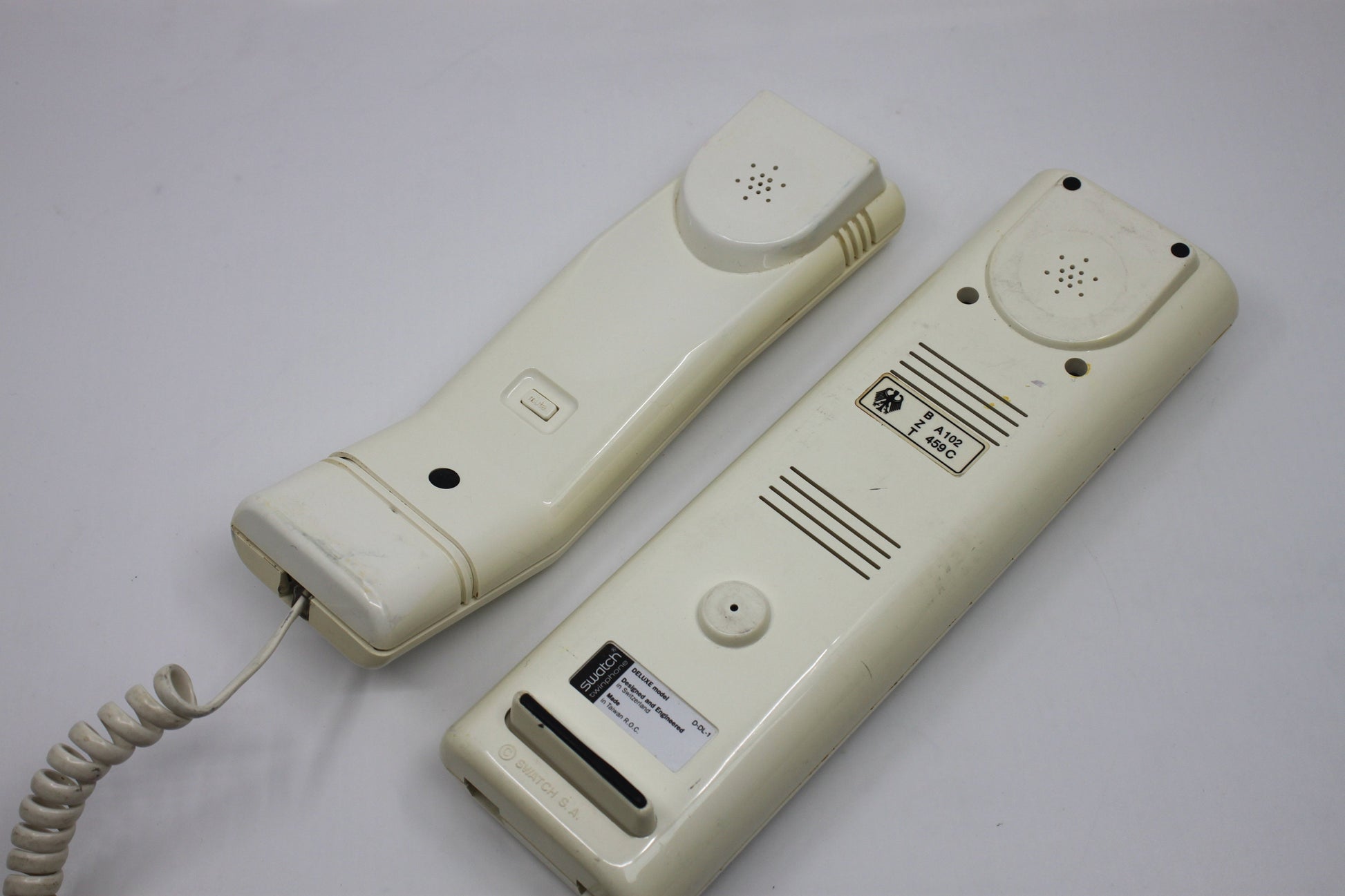1980s Swatch original TwinPhone, unique and very collectible, white with white cord