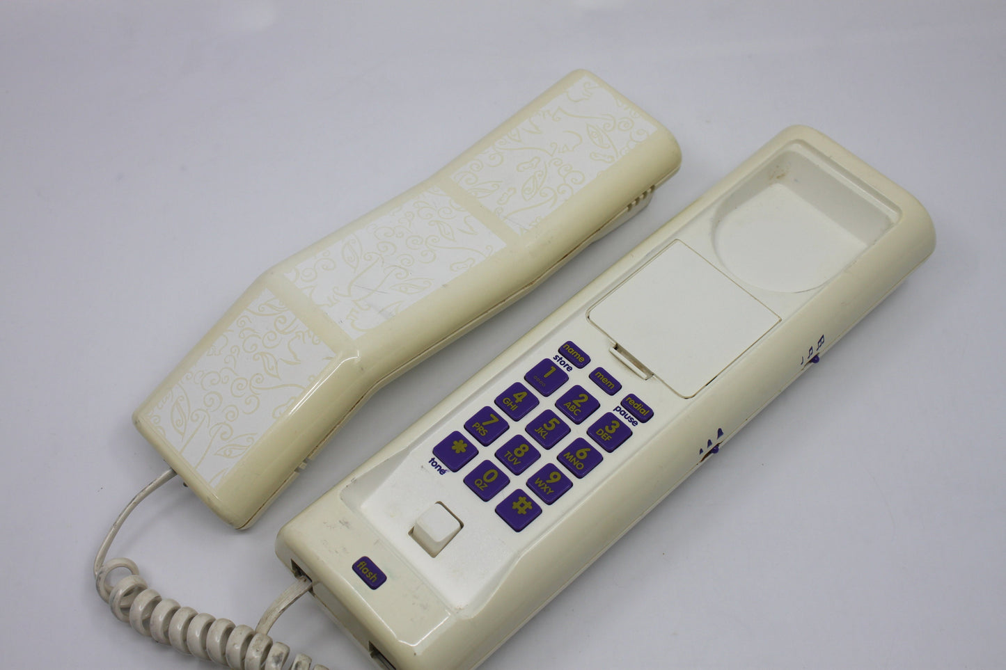 1980s Swatch original TwinPhone, unique and very collectible, white with white cord