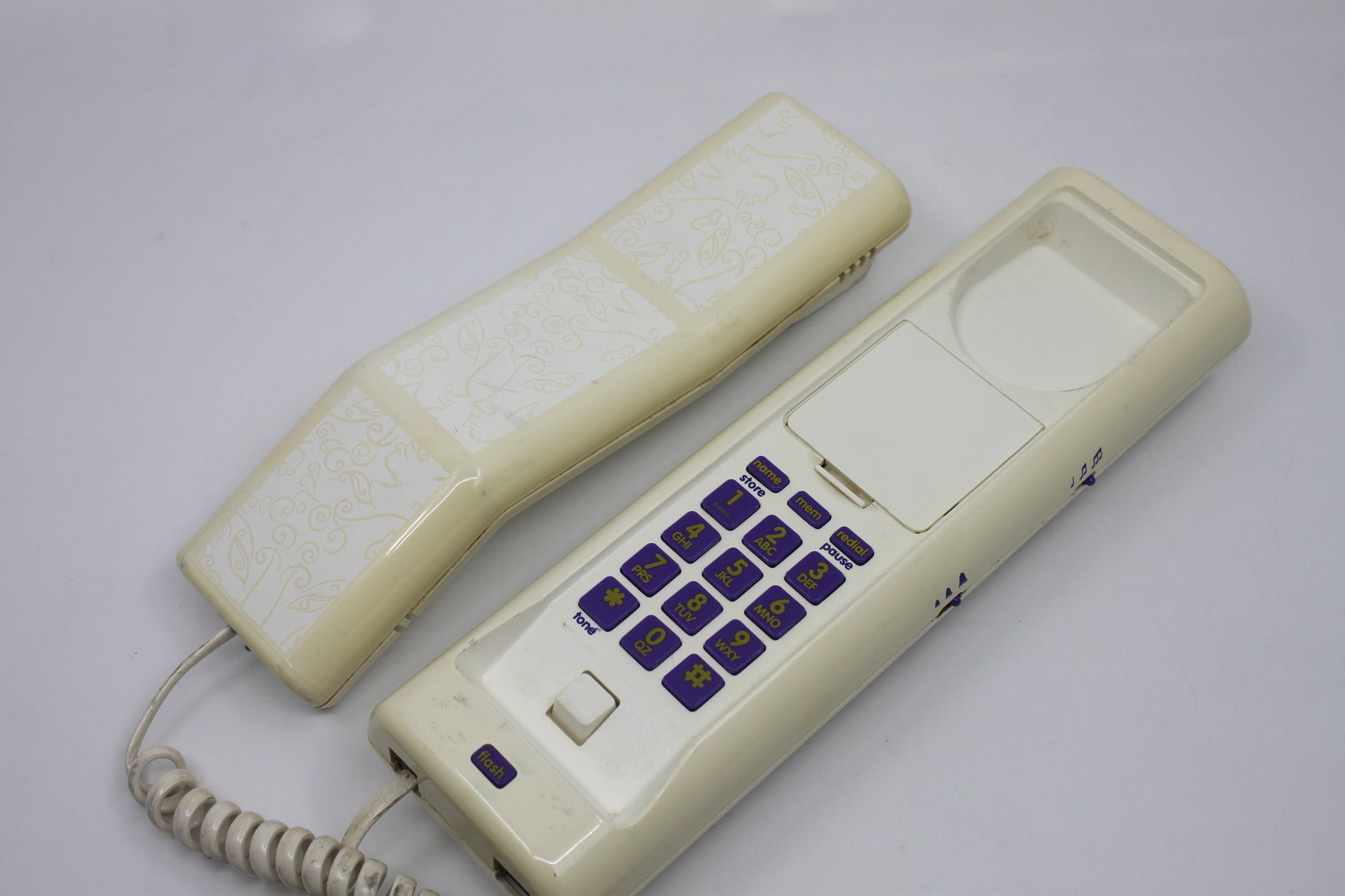 1980s Swatch original TwinPhone, unique and very collectible, white with white cord