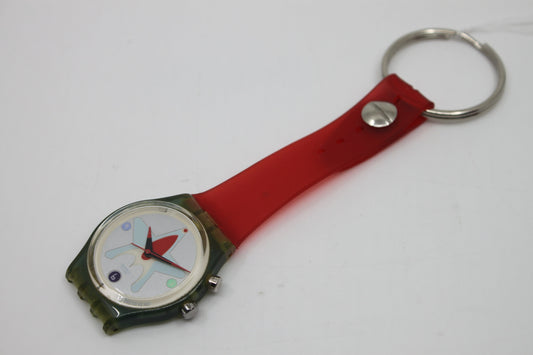 Unique, Vintage Swatch Keychain, GN904, 1998, Bleep, made from recycled, NON-working Gents Swatch watch