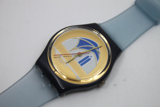 1992 Vintage Gents Swatch 'Backstage' GN120, GOOD, used condition, working 100%, with a brand new, non-original strap