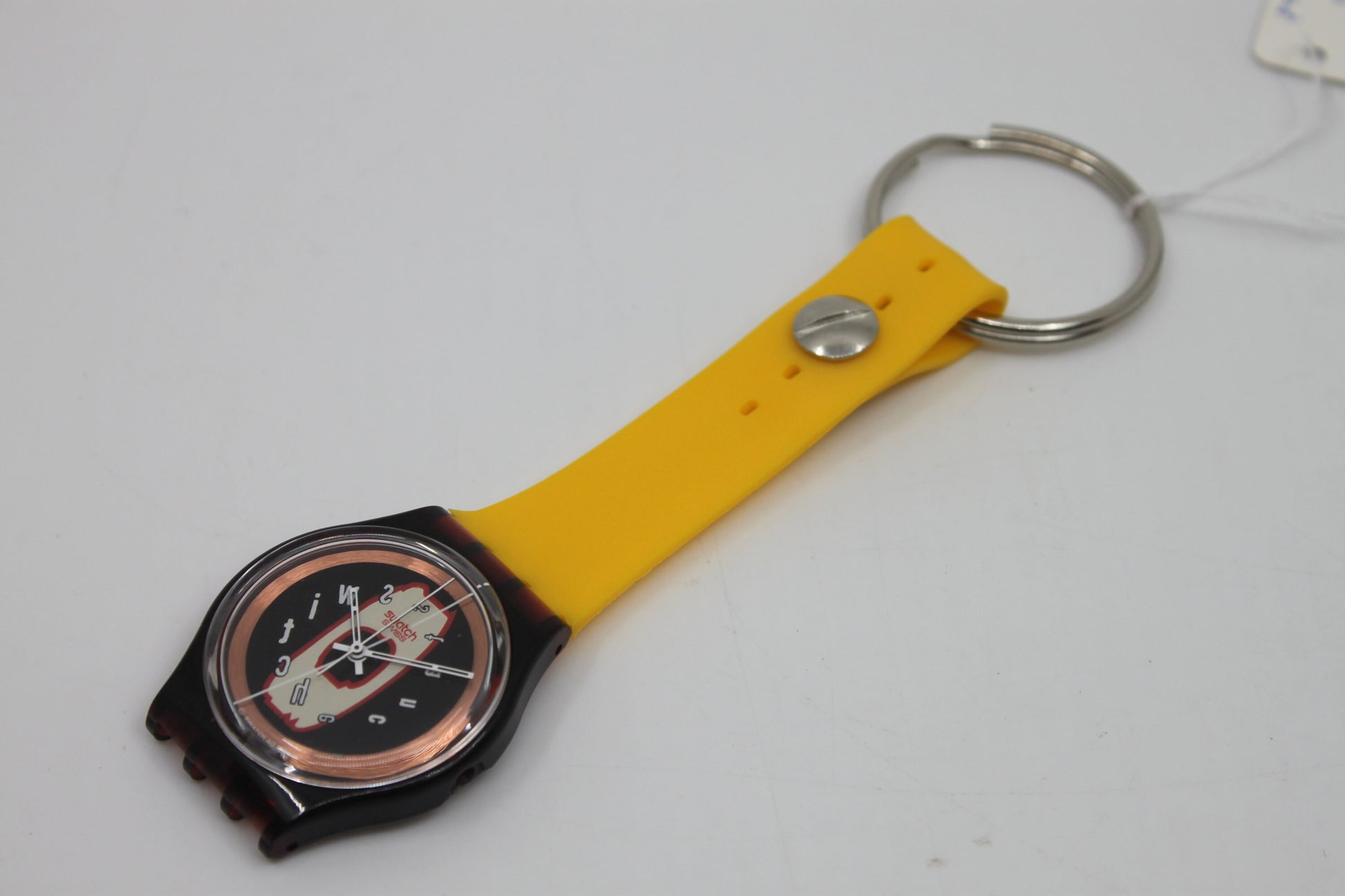 Unique, Vintage Swatch Keychain, SKR100, 1996, 'Drop Out', made from recycled, NON-working Gents Swatch watch