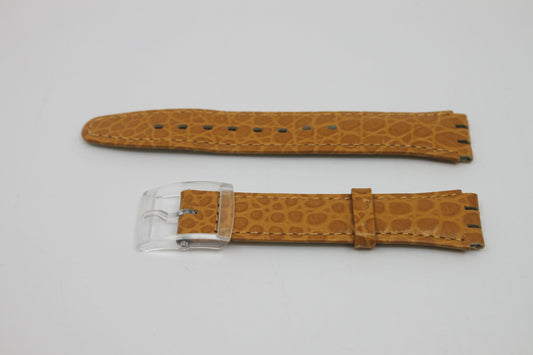 Vintage Swatch 17mm Leather Strap, Gents, New Old Stock