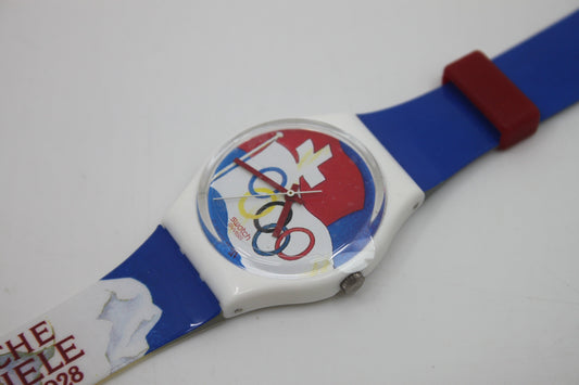 1994 NEW OLD STOCK 'St. Moritz 1928', GZ134, working 100% nice early 90s vintage Swatch watch
