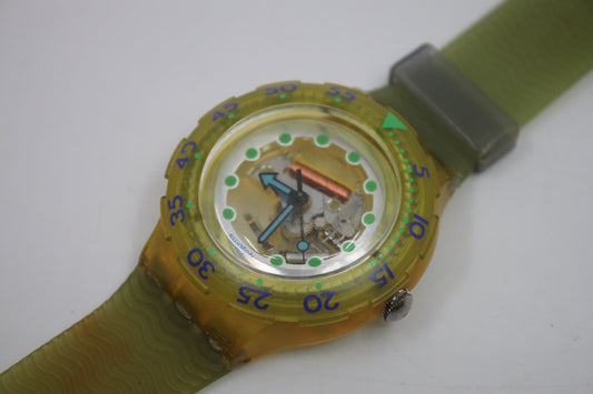1993 Scuba SDK107 'Blue Ice', vintage Swatch, Good, Used Condition, working 100%, ORIGINAL strap
