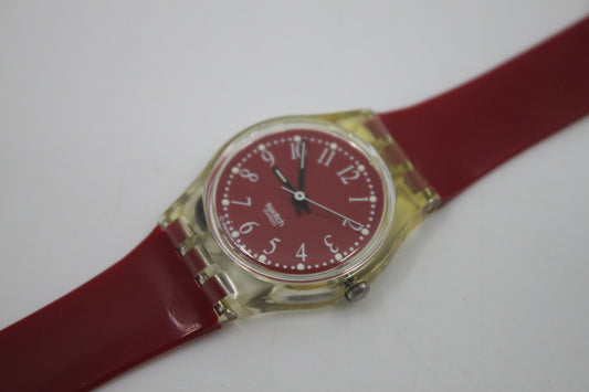 1992, Vintage ladies Swatch, 'Rote-Lei' LK128,New Old Stock, Never Worn, Brand New strap