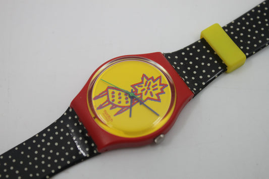 1993 Vintage Swatch watch 'Dot Chair', GR115, working 100% New Old Stock, Unworn, with original strap AND box