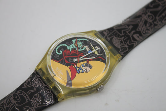 1997 Vintage Gents Swatch 'Jungle Tangle' GK235, in good, original condition, working 100% with original strap
