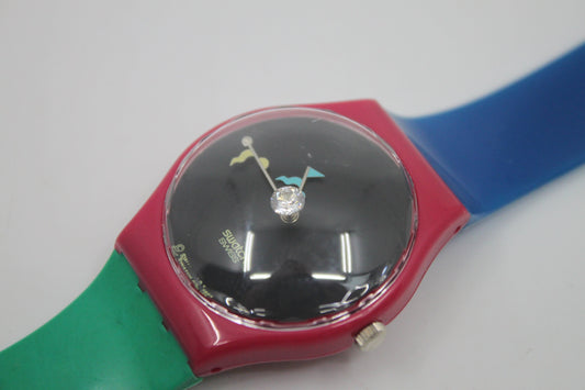 1994, Vintage Gents Swatch. 'Crystal Surprise' GZ129 with convex glass, good, used condition, working 100%,