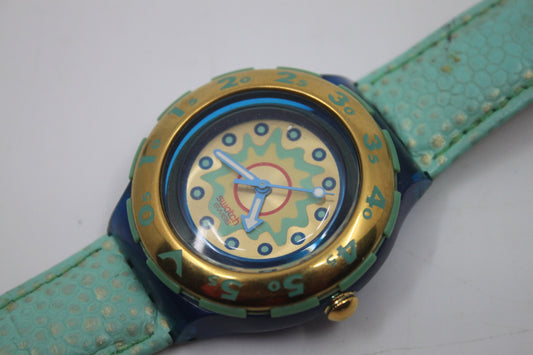 1994 Vintage Swatch Scuba 'En Vague' SDN109, VERY GOOD used Condition, Original Strap, Working 100%