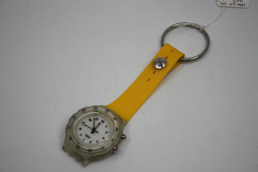 Unique, Vintage Swatch Keychain, SDK910, 1997, 'Perla Nera', made from recycled, NON-working Scuba Swatch watch