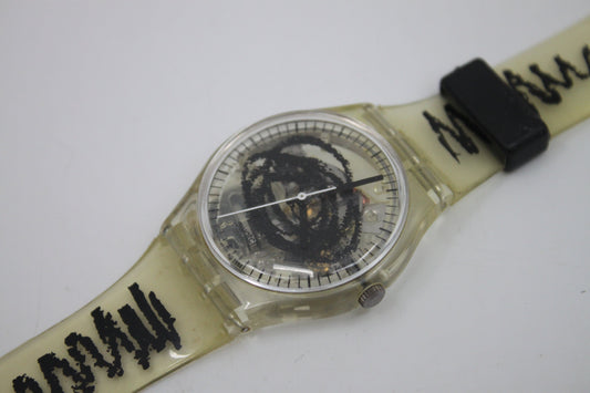 1995 Swatch Gents GK191, 'Skizzo' 100% working, Beautiful, VERY GOOD condition with the original strap