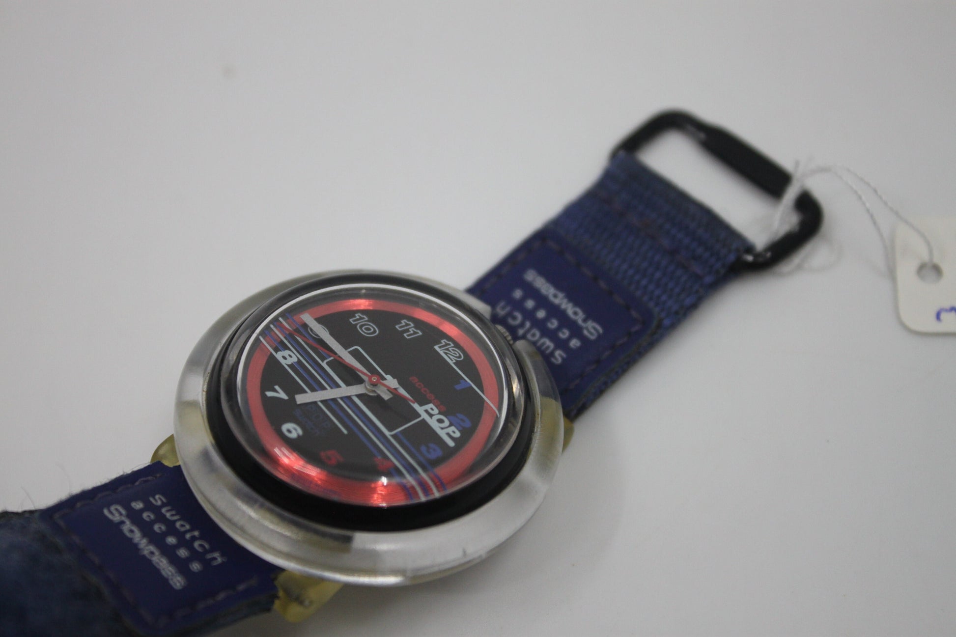 Swatch, Access PopSwatch, 1998, 'Snowbump', PBK101, nice used condition, with original hook & loop strap
