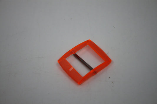 1990s, Vintage Original Swatch Buckle + Metal Pin, for NEW GENTS, Translucent Translucent Orange, Inside width 20mm