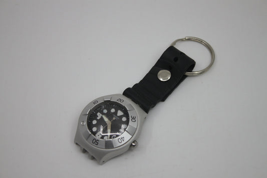 Unique, Vintage Swatch Keychain, made from recycled, NON-working Scuba 200 Irony Swatch watch