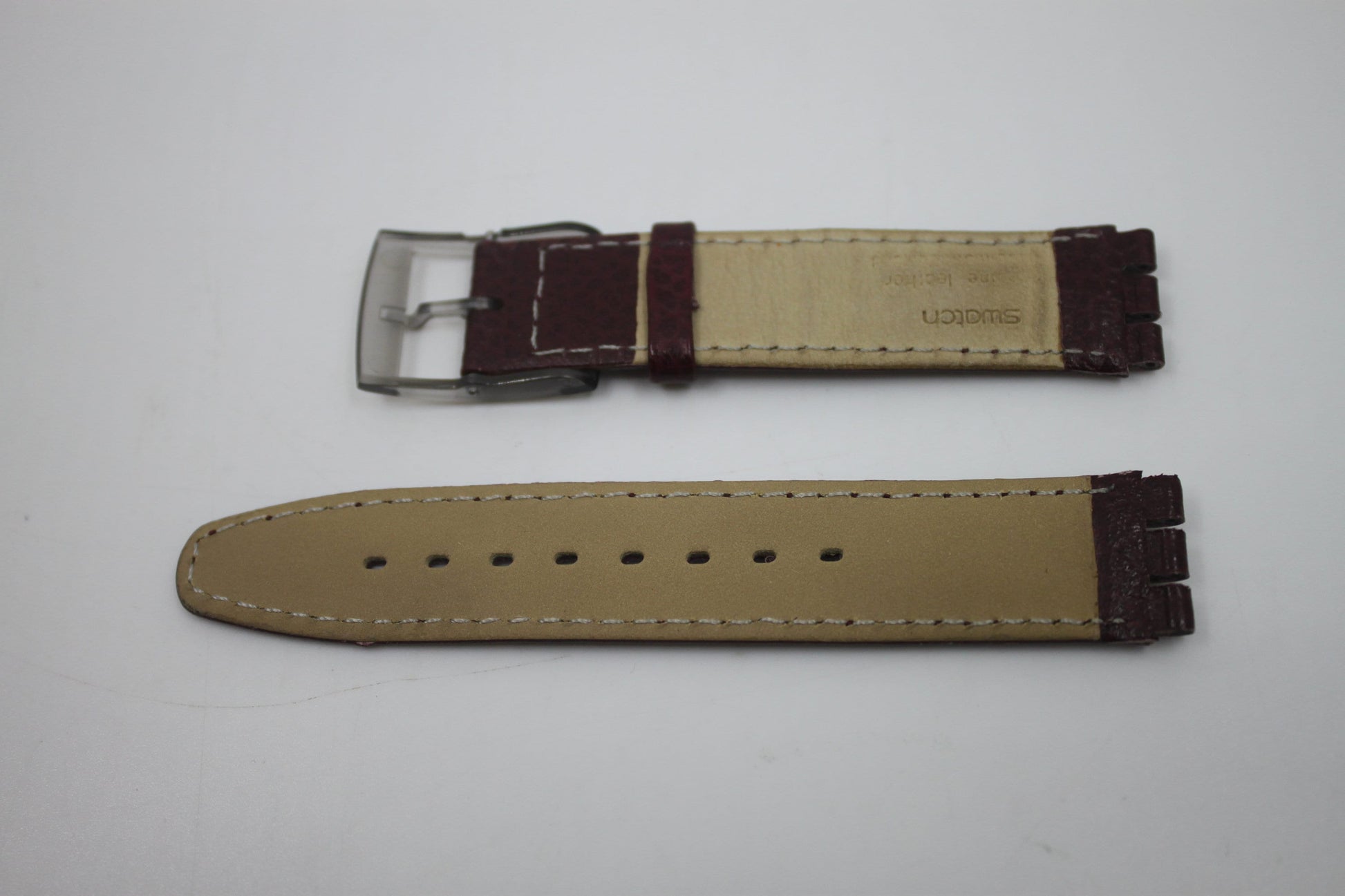 Vintage Swatch 17mm Leather Strap for SCM401, 'ATZ Eco' Chrono 1994, Gents, New Old Stock