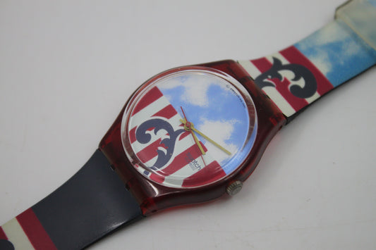 1991 Vintage Gents Swatch, 'The Boss', GR109, NO box, In GOOD, USED Condition, 100% working, Original Strap