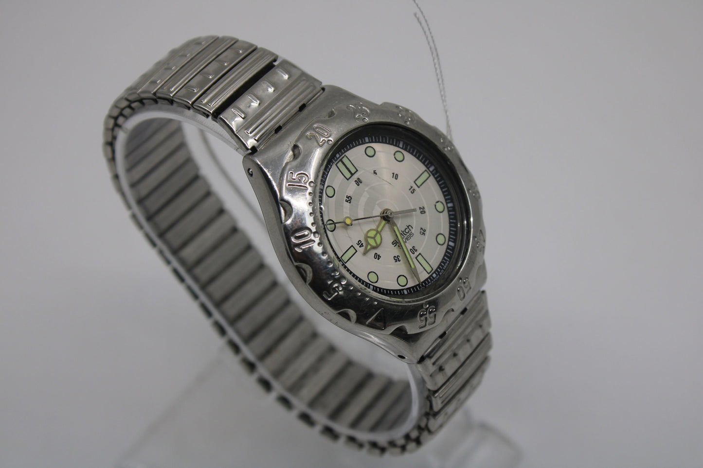 1995 Early Vintage Swatch Irony Scuba 'Sea Lights' YDS100, Nice Used Condition, Working 100%, NON-Original Strap