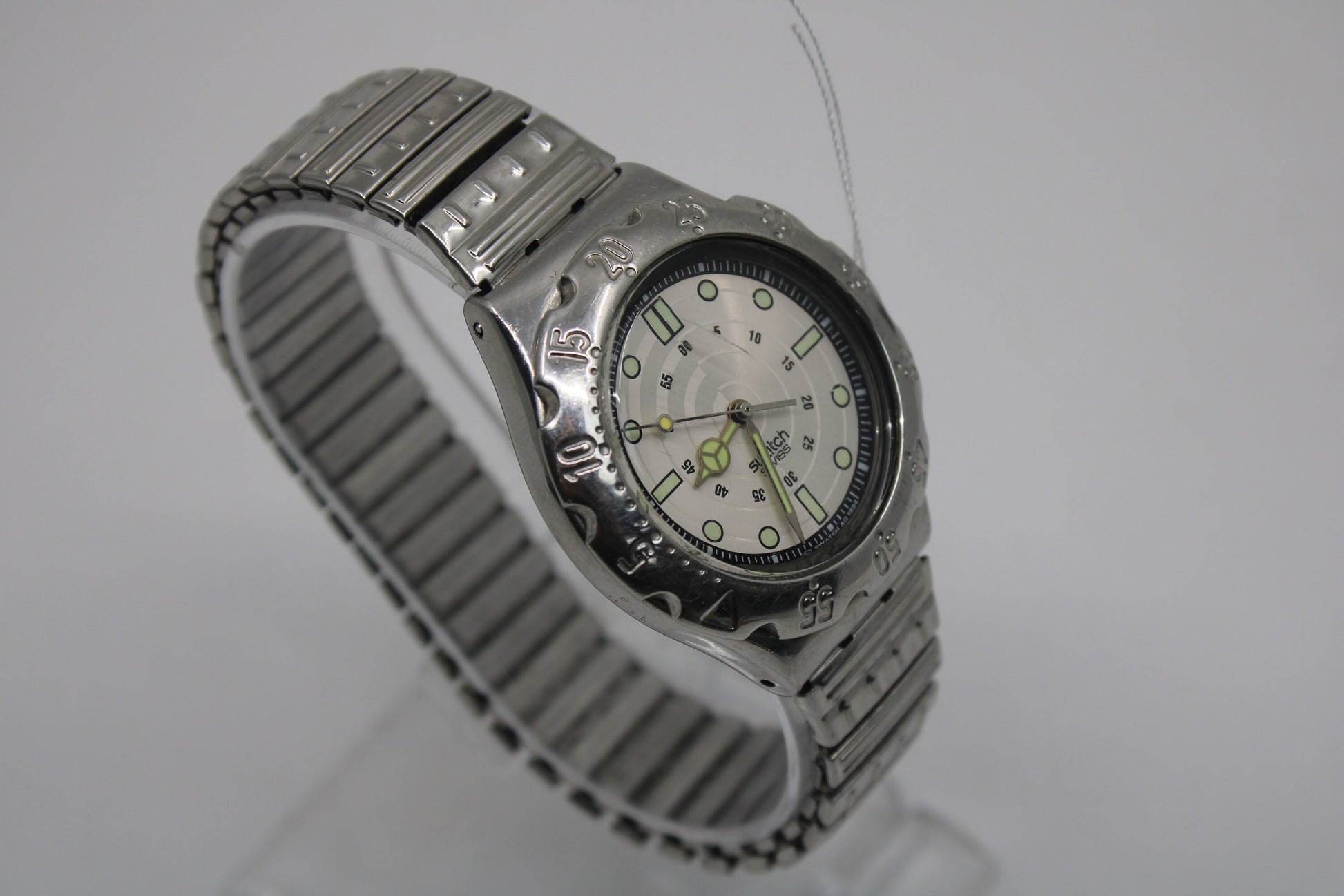 1995 Early Vintage Swatch Irony Scuba 'Sea Lights' YDS100, Nice Used Condition, Working 100%, NON-Original Strap