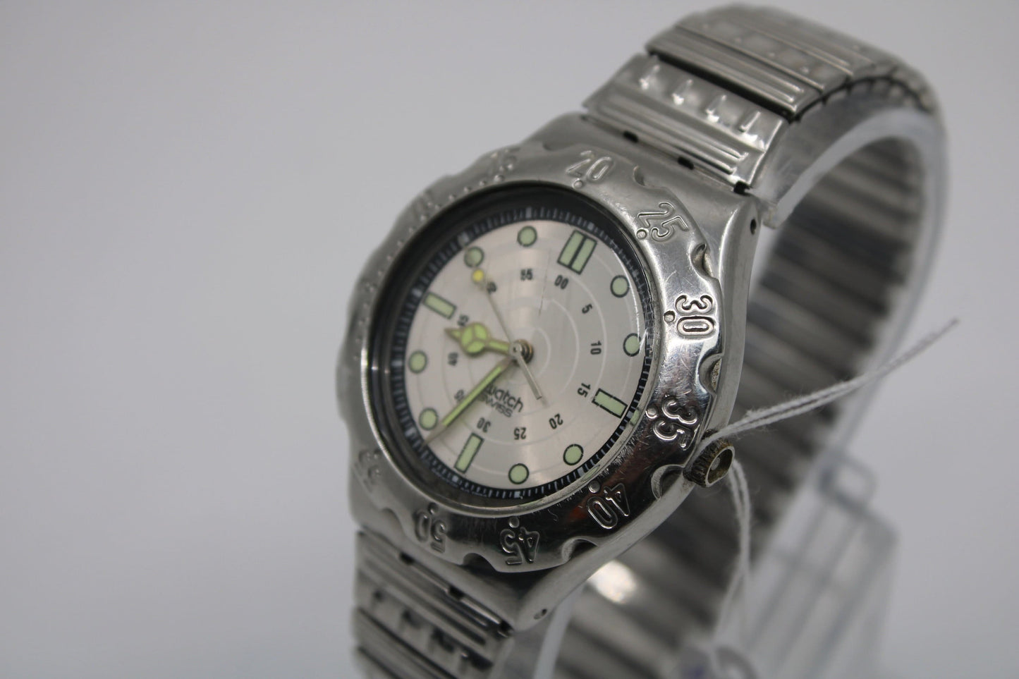 1995 Early Vintage Swatch Irony Scuba 'Sea Lights' YDS100, Nice Used Condition, Working 100%, NON-Original Strap