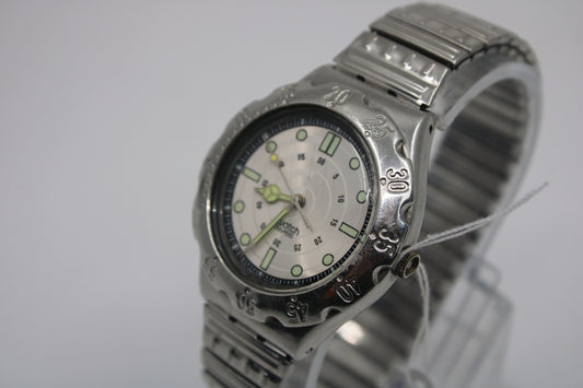 1995 Early Vintage Swatch Irony Scuba 'Sea Lights' YDS100, Nice Used Condition, Working 100%, NON-Original Strap