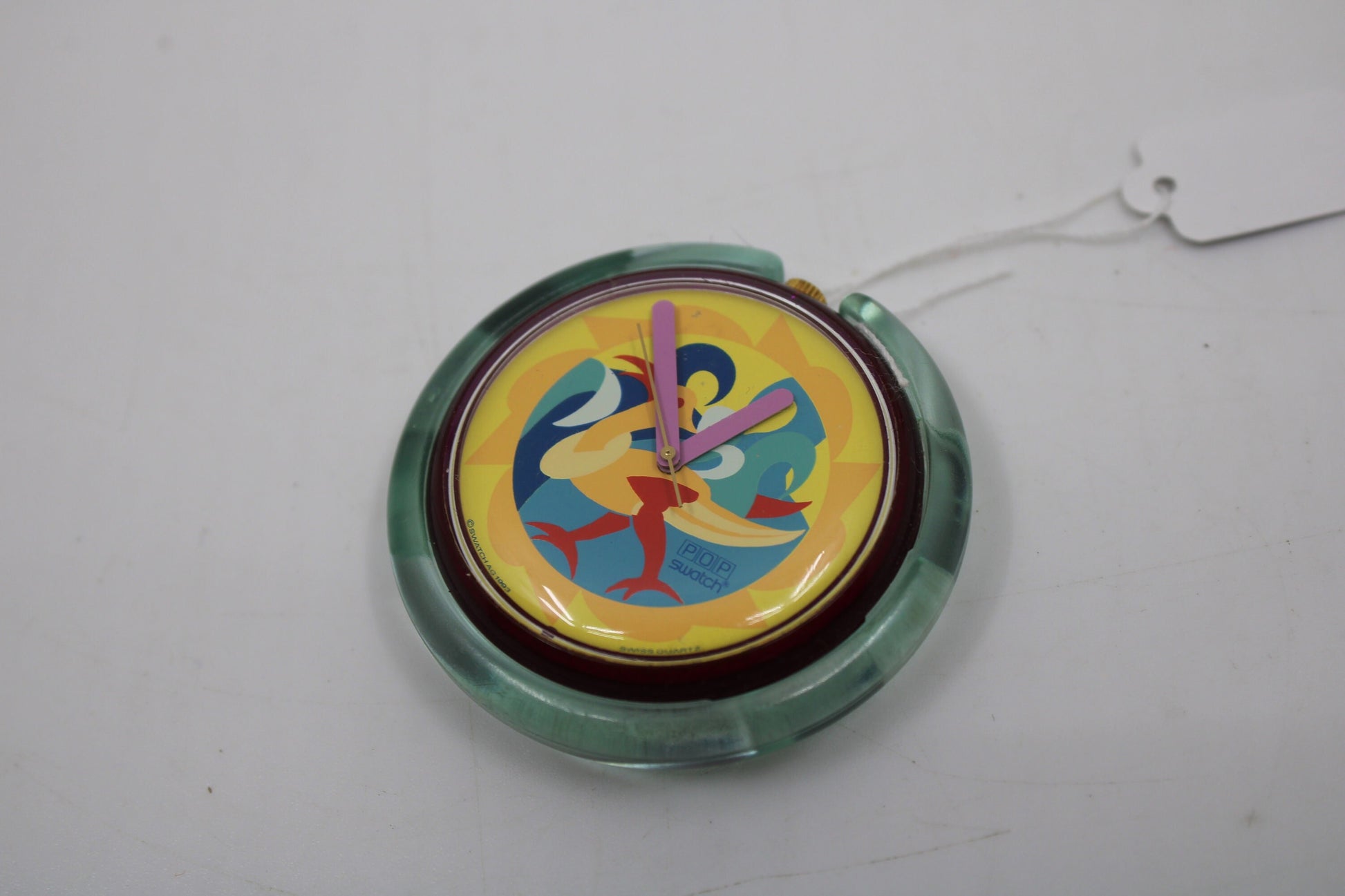 1994, Vintage Pop Swatch, 'The Woodleaker', PWV102, watch + ring, NO strap, good condition, working 100%