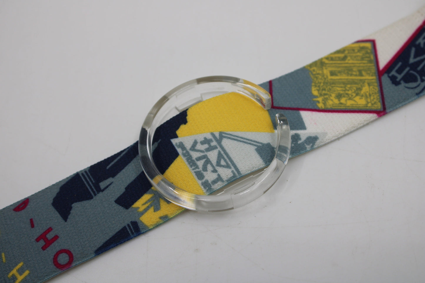 1991 Vintage Pop Swatch Strap + Ring, 'Raffles', PWK140, PopSwatch, MINT condition