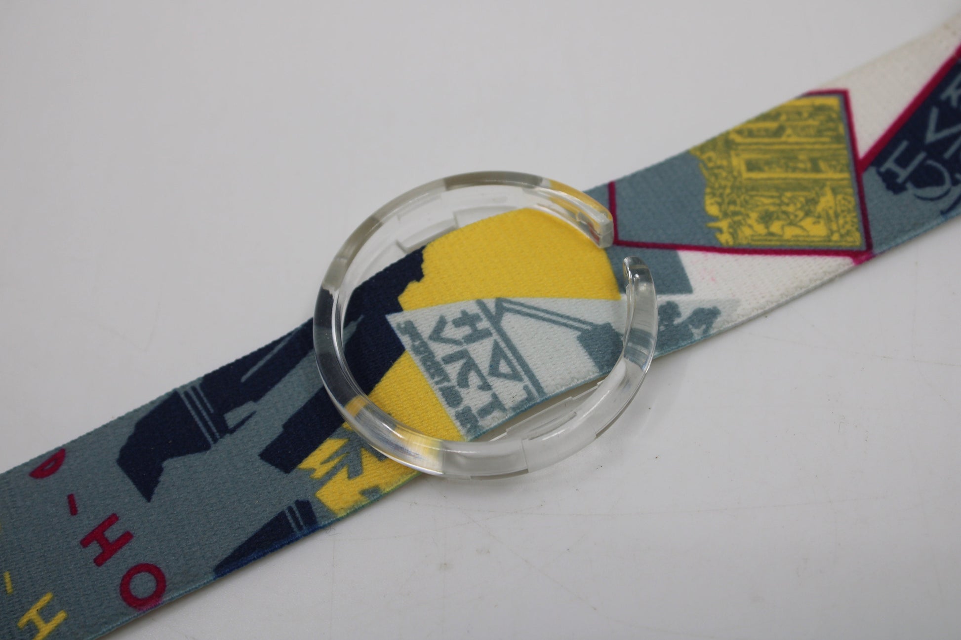 1991 Vintage Pop Swatch Strap + Ring, 'Raffles', PWK140, PopSwatch, MINT condition