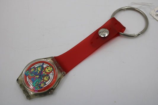 Unique, Vintage Swatch Keychain, GK204/GK205, 1995, 'Matrioska', made from recycled, NON-working Gents Swatch watch