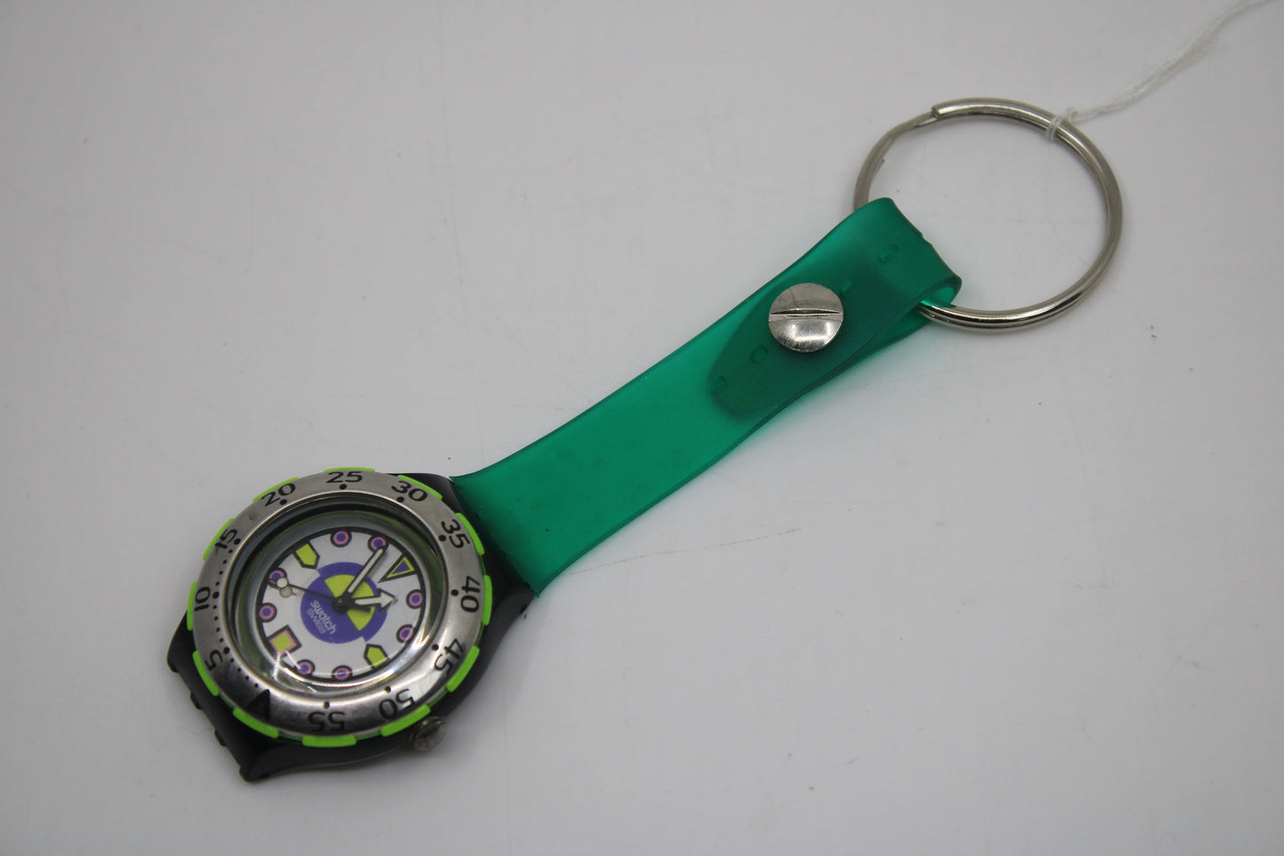 Unique, Vintage Swatch Keychain, SDB103, 1993, 'Bombola', made from recycled, NON-working Scuba Swatch watch