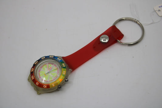Unique, Vintage Swatch Keychain, SDK902, 1995, 'Mind The Shark', made from recycled, NON-working Scuba Swatch watch