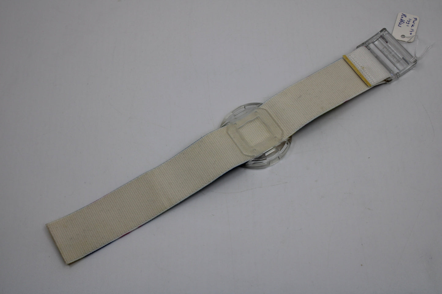 1991 Vintage Pop Swatch Strap + Ring, 'Raffles', PWK140, PopSwatch, MINT condition