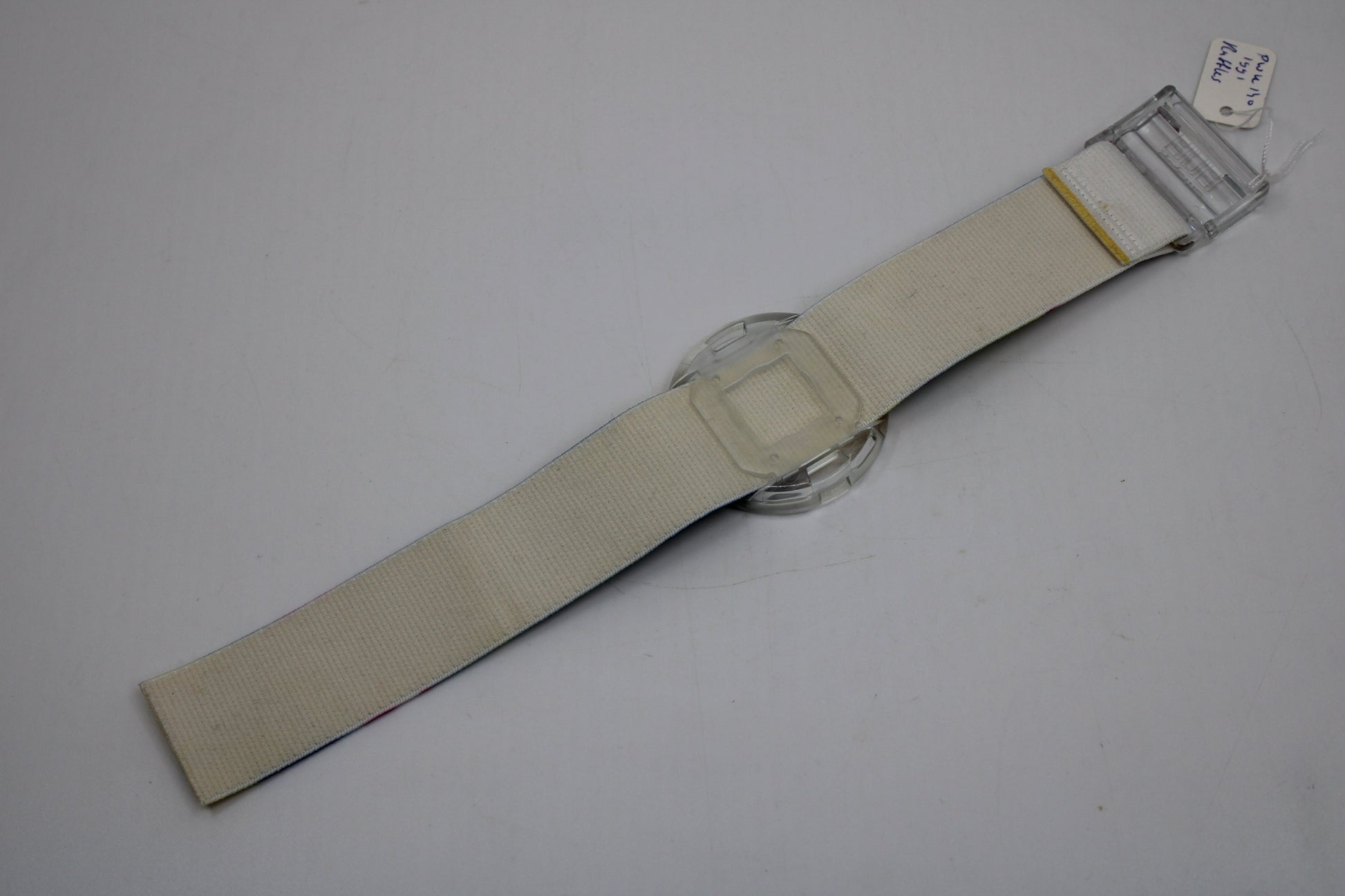 1991 Vintage Pop Swatch Strap + Ring, 'Raffles', PWK140, PopSwatch, MINT condition