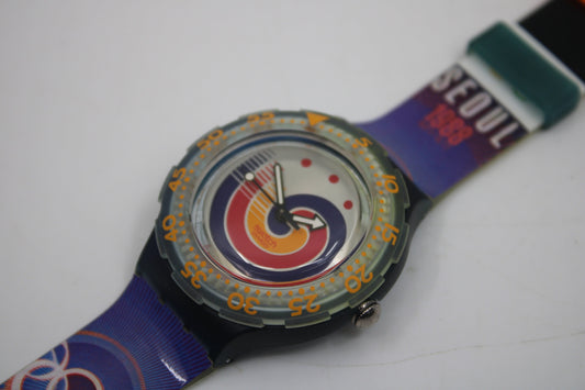 1994, Vintage Swatch Scuba 'Seoul 1988' SDZ100, NO Original Box, In New Old Stock Condition, Never Worn working 100%