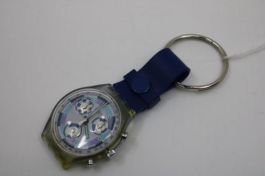 Unique, Vintage Swatch Keychain, SCV100, 1993, 'Greentic', made from recycled, NON-working Chrono Dummy Swatch watch