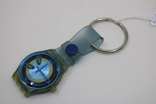 Unique, Vintage Swatch Keychain, SLN106, 1997, 'Music Race', made from recycled, NON-working Gents Musicall Swatch watch