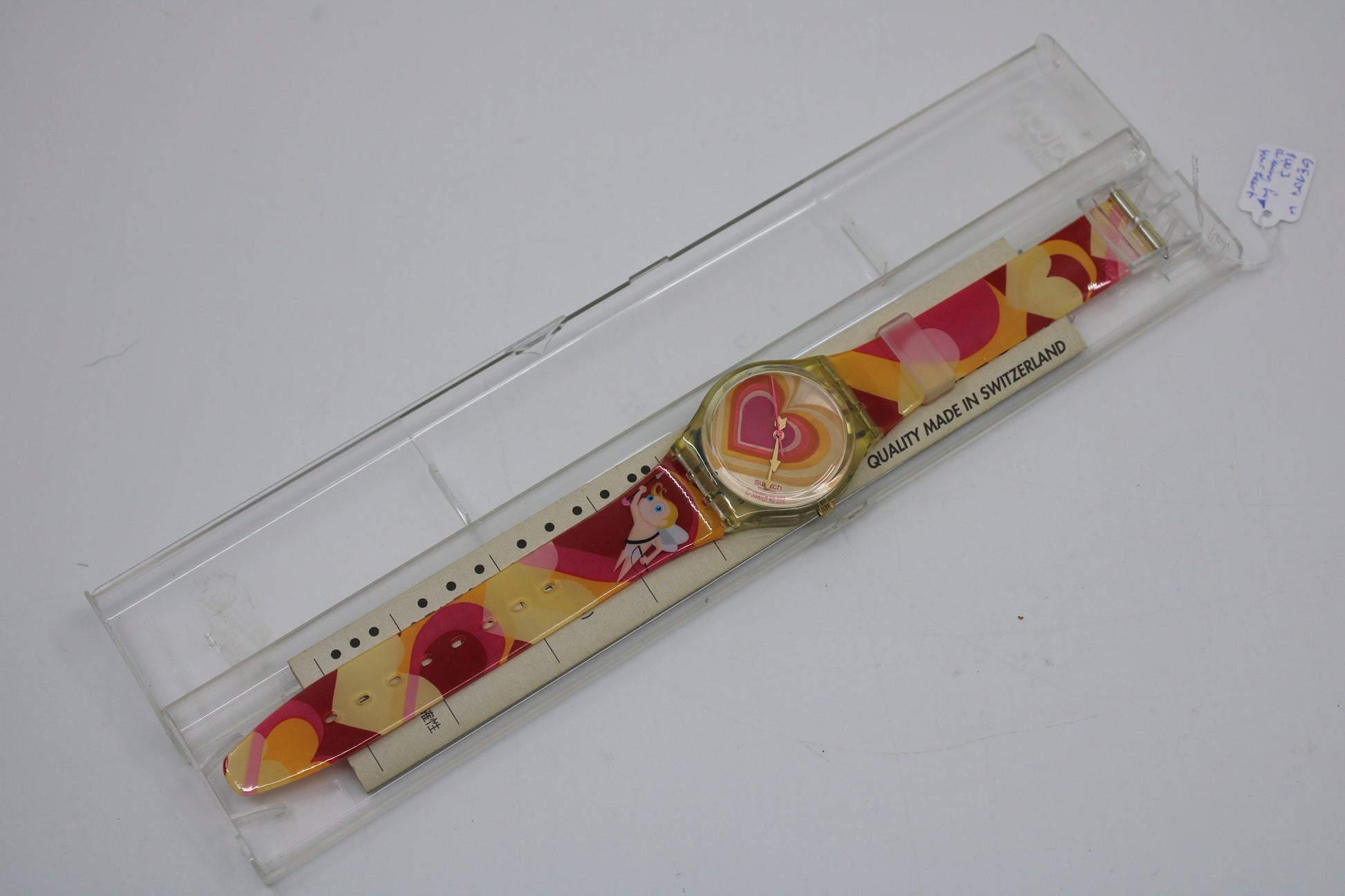 2003 Vintage Gents Valentines Swatch, 'Aiming for your heart', GE107, NEW and UNWORN, working 100% nice vintage Swatch watch