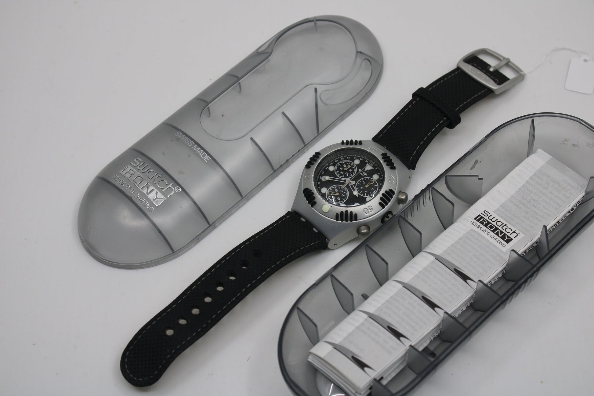 2000 Vintage MINT Swatch Irony Scuba 200 Chrono 'Black Russian' YBS4000, in MINT condition, working 100%, Original Box Included