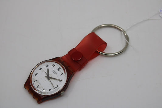 Unique, Vintage Swatch Keychain, GF112, 2001, 'Hors d'Oeuvre', made from recycled, NON-working Gents Swatch watch