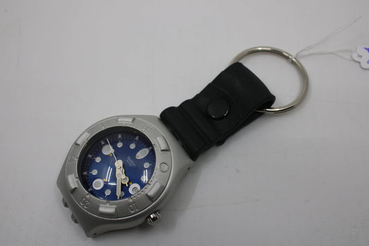 Unique, Vintage Swatch Keychain, made from recycled, NON-working Scuba 200 Irony Swatch watch