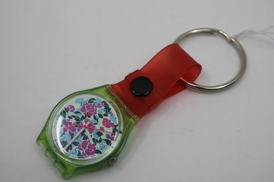 Unique, Vintage Swatch Keychain, GG115, 1992, 'Mazzolino', made from recycled, NON-working Gents Swatch watch