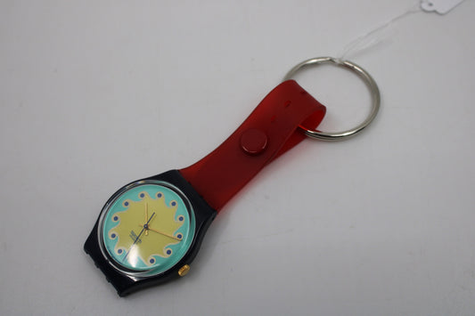 Unique, Vintage Swatch Keychain, GN140, 1994, 'Agathos', made from recycled, NON-working Gents Swatch watch
