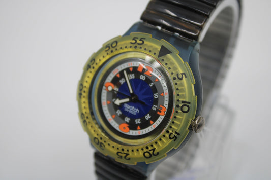 1993 Vintage Swatch Scuba 'Black Gondola' SDM100/101, New Old Stock Condition, Never Worn, working 100%
