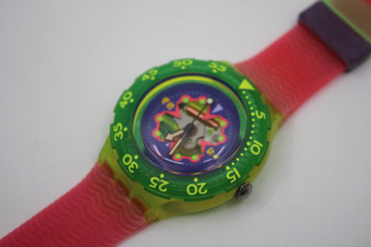 1993 Scuba SDJ101 'Bay Breeze', vintage Swatch, MINT Condition, working 100%, ORIGINAL strap