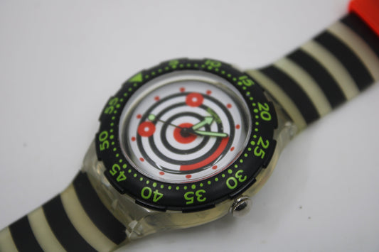 1996 Vintage Swatch Scuba 'Smile' SDK127, MINT, perhaps unused Condition, Working 100%, Original Strap