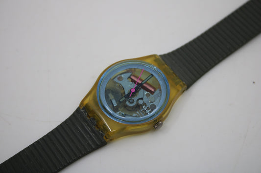 1987 'Blue Bay' Vintage ladies Swatch, LK106, NO box, USED condition, working 100%