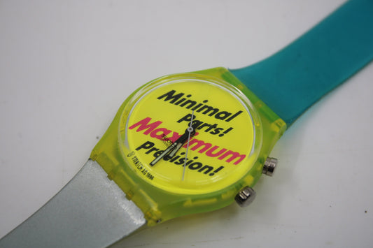 1997 Vintage Gents Loomi Swatch 'Promo' GJ900, MINT Condition, working 100% with original strap