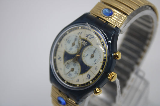 1994 'Volupte' vintage Gents Chrono Swatch SCM104/105, NEW OLD STOCK, Never Worn, working 100%