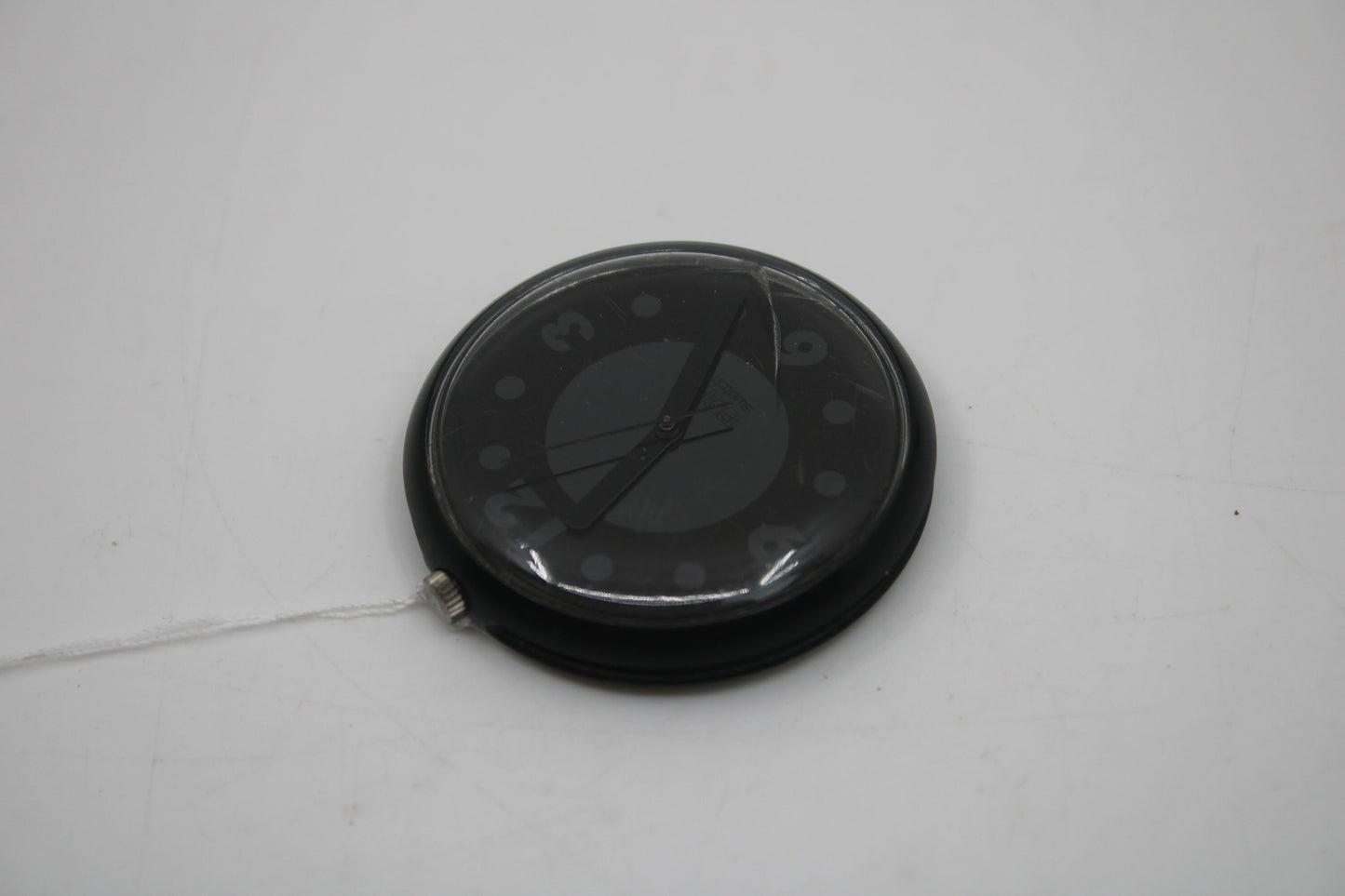 1993, Swatch, PopSwatch, 'Nerissimo', PWB173, NO strap and NO popring, working 100%, CRACK in crystal