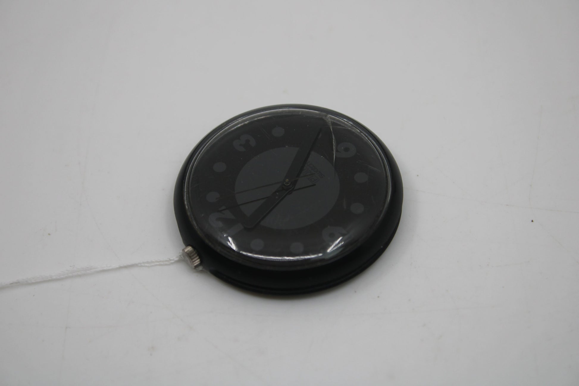 1993, Swatch, PopSwatch, 'Nerissimo', PWB173, NO strap and NO popring, working 100%, CRACK in crystal